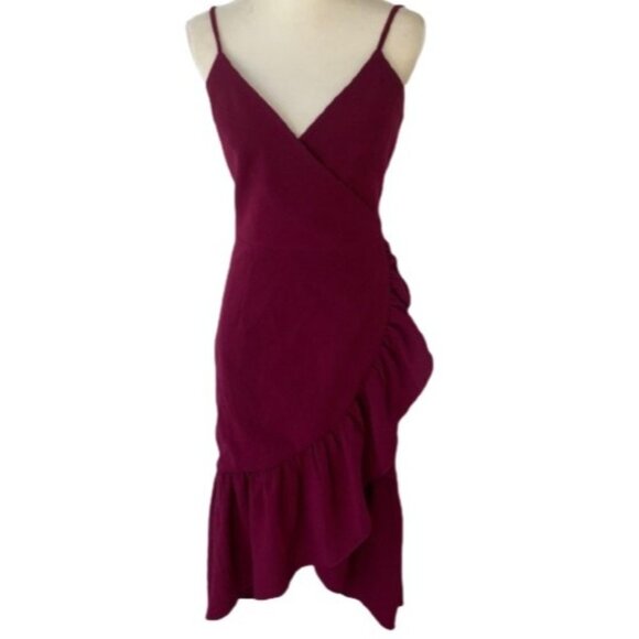 Dress the Population Delphine Wrap Hi Low Flounce Dress Size S - Picture 6 of 8